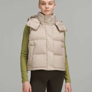 Lululemon Wunder Puff Cropped Vest - Heathered Raw Linen - Size 4 - NWT